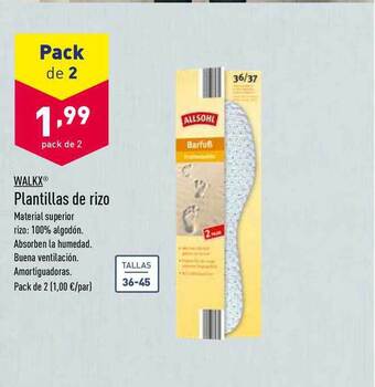 ALDI Walkx® Plantillas De Rizo oferta