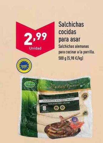 ALDI Salchichas Cocidas Para Asar 500g oferta