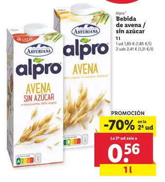 Alpro Bebida de avena sin azúcar 1 L