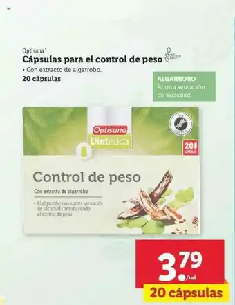 Lidl Optisana Cápsulas Para El Control De Peso oferta