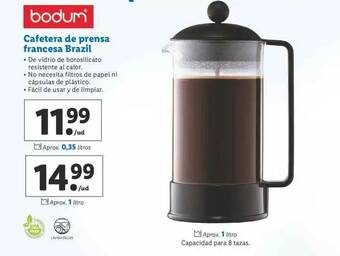 Lidl Bodum Cafetera De Prensa Francesa Brazil oferta