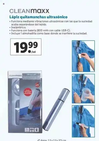 Lidl Cleanmaxx Lápiz Quitamanchas Ultrasónico oferta