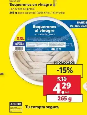 Lidl Ocean Sea Boquerones En Vinagre 265g oferta