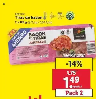 Lidl Realvalle Tiras De Bacon 2 x 125g oferta