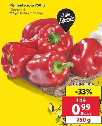 Lidl Pimiento Rojo 750g oferta