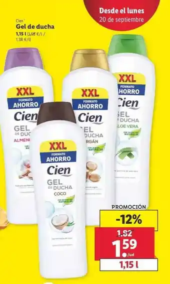Lidl Cien Gel De Ducha 1,15l oferta