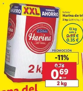 Lidl Belbake Harina De Trigo 2kg oferta