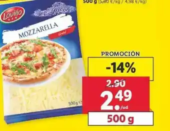 Lidl Lovilio Mozzarella 500g oferta