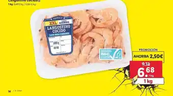Lidl Langostino Cocido 1kg oferta
