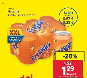 Lidl Freeway Naranja 6 x 33cl oferta