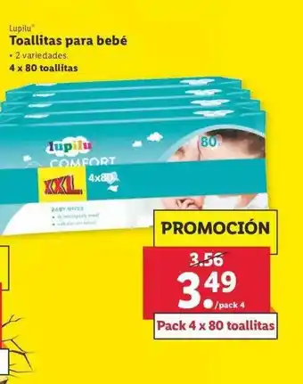 Lidl Lupilu Toallitas Para Bebé 4 x 80 oferta