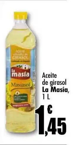 Unide Supermercados Aceite De Girasol La Masía 1L oferta