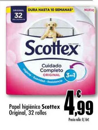 Unide Supermercados Papel Higiénico Scottex Original 32 Rollos oferta