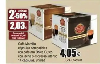FROIZ Café Marcilla Cápsillas Compatibles Con Cafetera Dolce Gusto Con Leche O Espresso Intenso 14 Cápsulas oferta