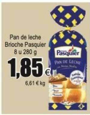 FROIZ Pan De Leche Brioche Pasquier 8 u 280g oferta