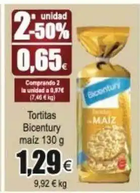 FROIZ Tortitas Bicentury Maíz 130g oferta