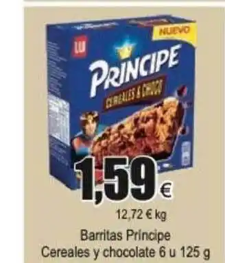 FROIZ Barritas Príncipe Cereales Y Chocolate 6u 125g oferta