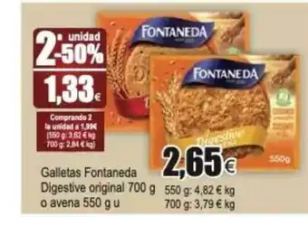 FROIZ Galletas Fontaneda Digestive Original O Avena 700g oferta