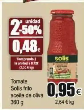 FROIZ Tomate Solis Fritos Aceite De Oliva 360g oferta
