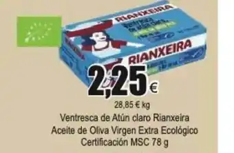 FROIZ Ventresca De Atún Claro Rianxeira Aceite De Oliva Virgen Extra Ecológico Certificación oferta