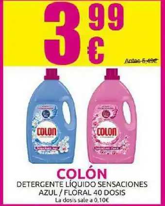 Colón Detergente Líquido Senciones Azul- Floral 40 Dosis