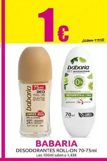 Muchas Perfumerías Babaria Desodorantes Roll-on 70-75ml oferta