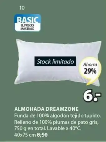 JYSK Almohada Dreamzone 40 x 75cm oferta