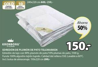 JYSK Kronborg Edredón De Plumón De Pato Telemarken oferta