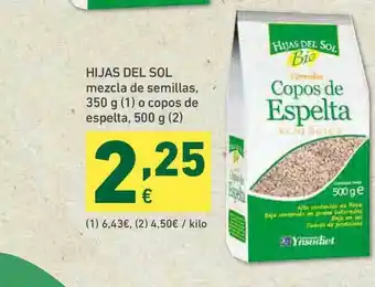 HiperDino Hijas Del Sol Mezcla De Semillas O Copos De Espelta 350g/500g oferta