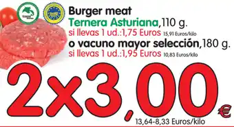 Alimerka Burger meat Ternera Asturiana , 110 g o vacuno mayor selección, 180g oferta
