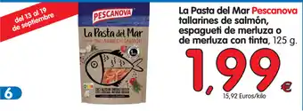 Alimerka Pescanova La Pasta del Mar tallarines de salmón, espagueti de merluza o de merluza con tinta, 125g oferta