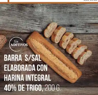 Alimerka Barra S/Sal Elaborada Con Harina Integral 40% De Trigo, 200 g oferta