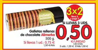 Alimerka Alimerka Galletas rellenas de chocolate 500g oferta