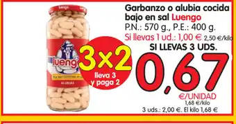 Alimerka Luengo Garbanzo o alubia cocida bajo en sal 570g. oferta