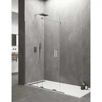 Brico Depôt Mampara de ducha walk-in allstone keres 1+1, sin perfil 120cm perpendicular oferta