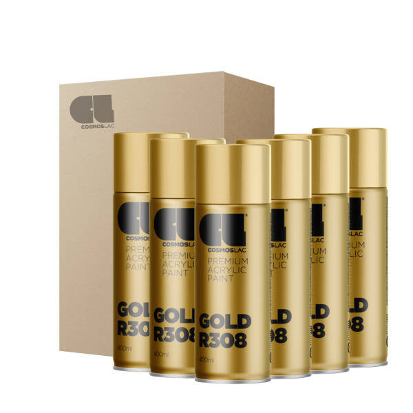 Brico Depôt 6 x spray premium acrylic brillante r308 oro 400 ml oferta