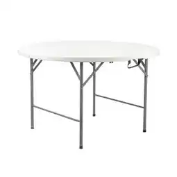 Brico Depôt Mesa plegable redonda efecto granito blanco thinia home oferta