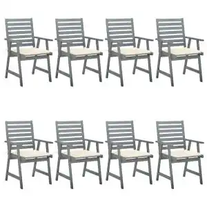 Brico Depôt Vidaxl sillas de comedor jardín 8 uds madera maciza acacia con cojines oferta