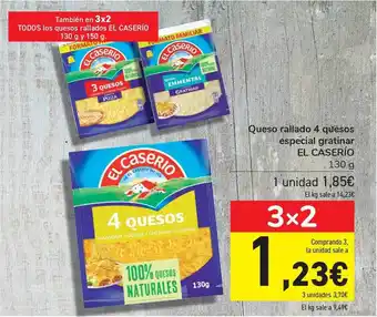 Carrefour Queso Rallado 4 Quesos Especial Gratinar El Caserío 130g oferta