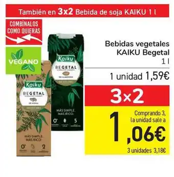Carrefour Kaiku Bebidas Vegetales Vegetal 1l oferta