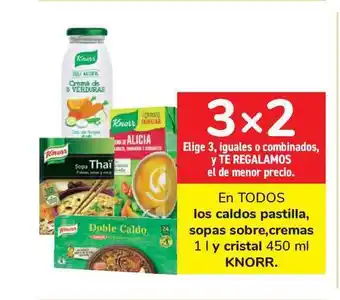 Carrefour Knorr En Todos Los Caldos Pastilla, Sopas Sobre, Cremas 1l Y Cristal 450ml oferta