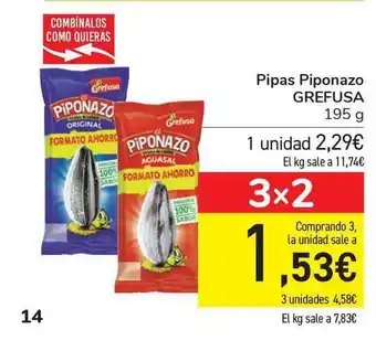 Carrefour Grefusa Pipas Piponazo 195g oferta