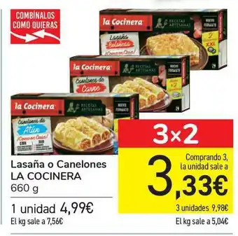 Carrefour La Cocinera Lasaña O Canelones 660g oferta