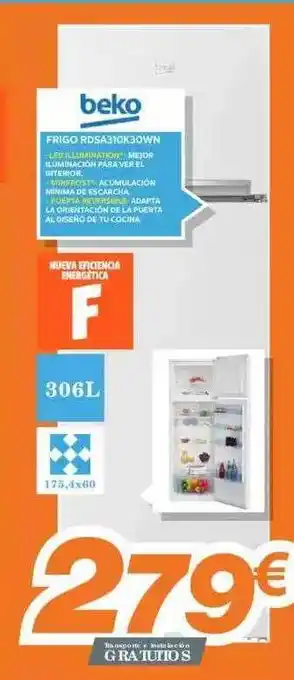 Pascual Martí Beko Frigo Rdsa310k30wn oferta