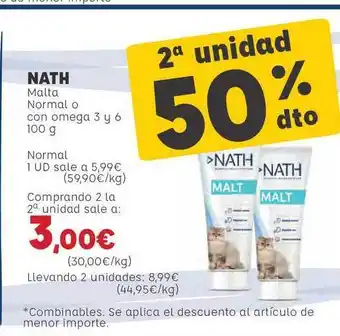 Kiwoko Nath Malta Normal O Con Omega 3 Y 6 100g oferta