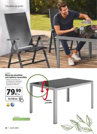 Lidl Florabest Mesa De Aluminio Con Tablero Reversible oferta