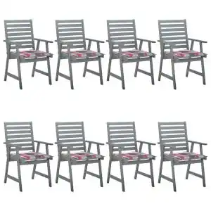 Brico Depôt Vidaxl sillas de comedor jardín 8 uds madera maciza acacia con cojines oferta