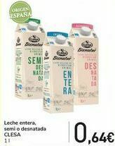 Carrefour Leche entera, semi o desnatada clesa oferta