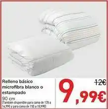 Carrefour Relleno básico microfibra blanco o estampado oferta