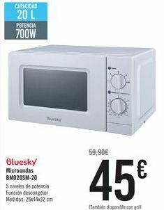 Carrefour Bluesky microondas bm020sm-20 oferta